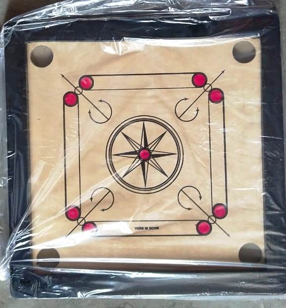 Wool Finished Hemlock Wood Printed carrom board, for Playing, Size : 120mmx120mm, 140x140mm, 160x160mm