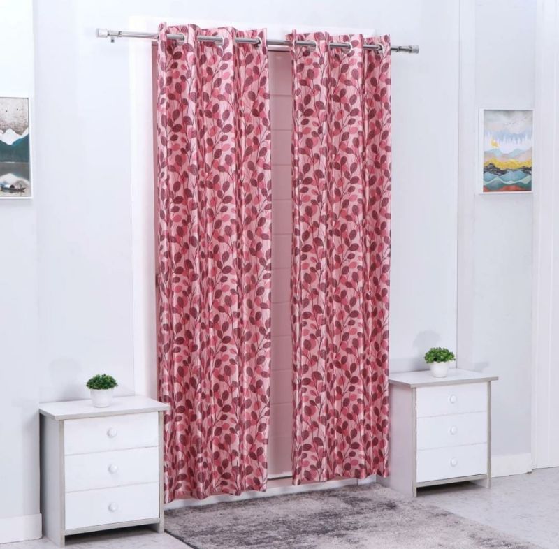 Satin Floral Print Curtain, for Hotel, Hospital, Home, Size : 80X150cm