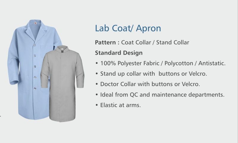 Full Sleeves Cotton lab coat, for In Laboratory, Color : White