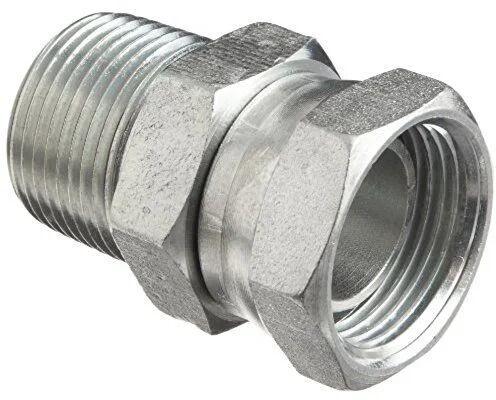 Round Stainless Steel Hex Nipple, For Hydraulic Swivel Adaptor