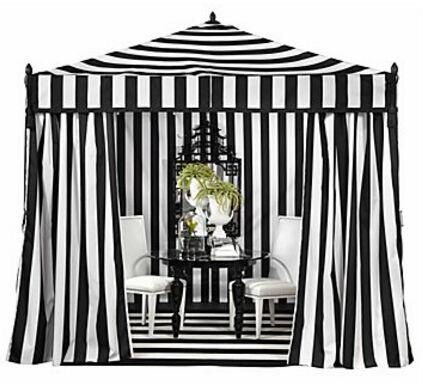 Black White Stripe Cabana Tent
