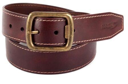 HANDMADE, HAND COLORED BROWN CASUAL LEATHER BELT