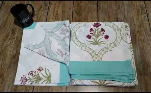 Cotton Block Printed Bedsheet, Color : Assorted