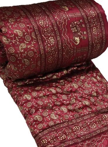 Printed Jaipuri Satin Silk Quilt, Color : Mix