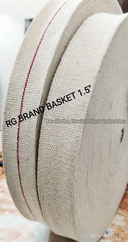 RG Brand Cotton 1.5 Inch Basket Niwar, Color : Multicolor