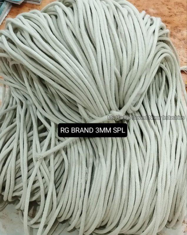 White 2 Mm Cotton Piping Yard Thread, for Chair, Technics : Machine Made
