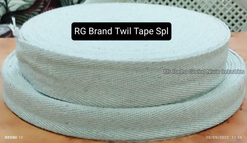 White RG Brand Cotton Twill Tape Niwar, for Garments, Technics : Machine Made