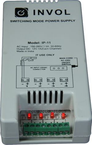 Invol 4 channel cctv power supply, Output Type : 12V 5A