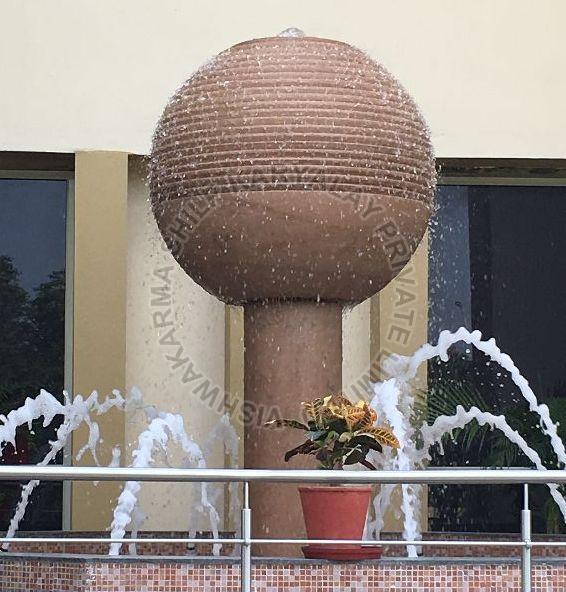 Non Polished stone ball fountain, for Outdoor Decoration, Water, Feature : Long Life, Low Consumption