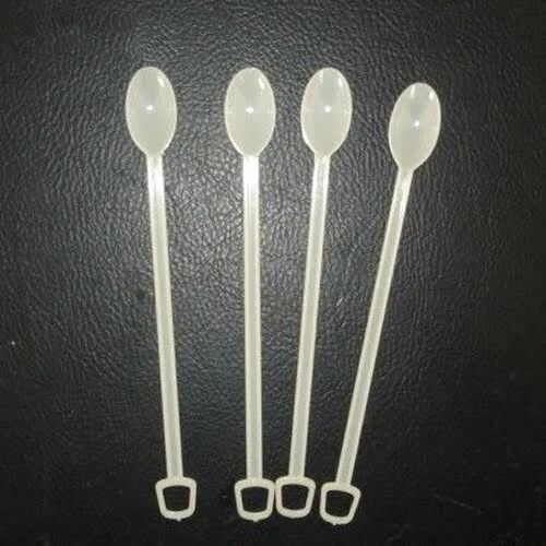 White Spoon Shape Plastic Coffee Stirrer, Size : 90 mm to 200 mm