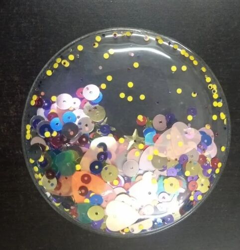 PVC Sequin Filled Patch, Size : 0.5 Inch (Diameter)