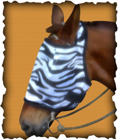 Horse Fly Mask, Color : White-Black Zebra Print