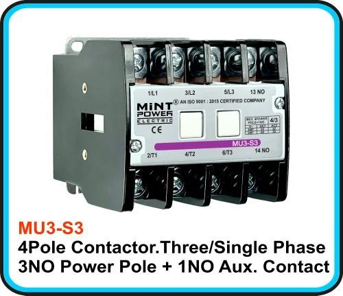 50/60 Hz MU2-S3 Power Contactor, Mounting Type : Base Plate