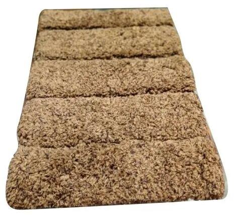 Brown Woven Bath Mat, Pattern : Plain