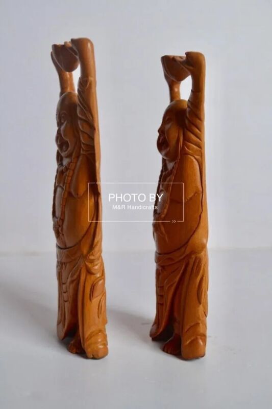 Brown sandalwood Laughing Buddha, for Decoration