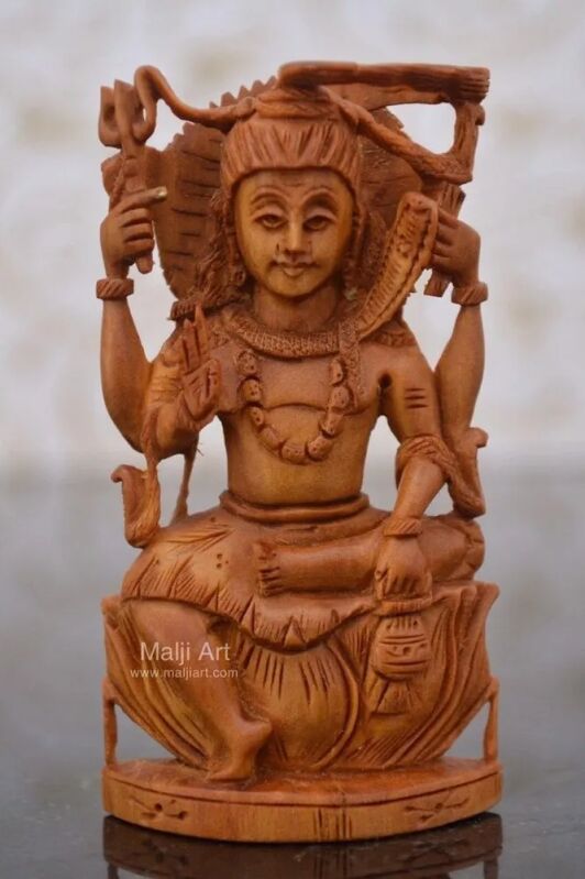 Sandalwood Shiva Idol, Color : Brown