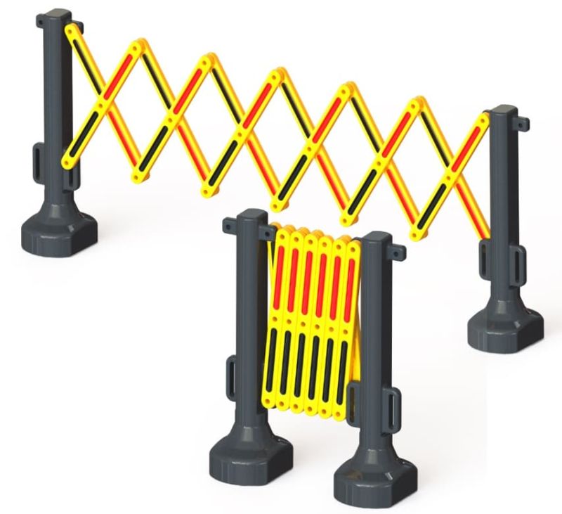 2.5 Mtr Expandable Plastic Barricade, For Road, Color : Yellow, Black ...