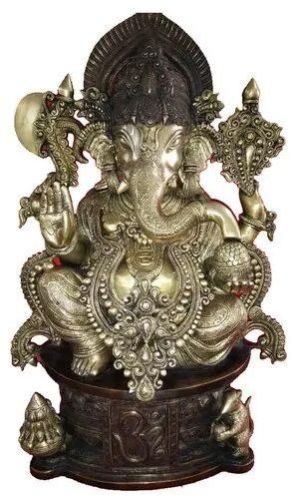 Brass Ganesha Statue, Packaging Type : Box