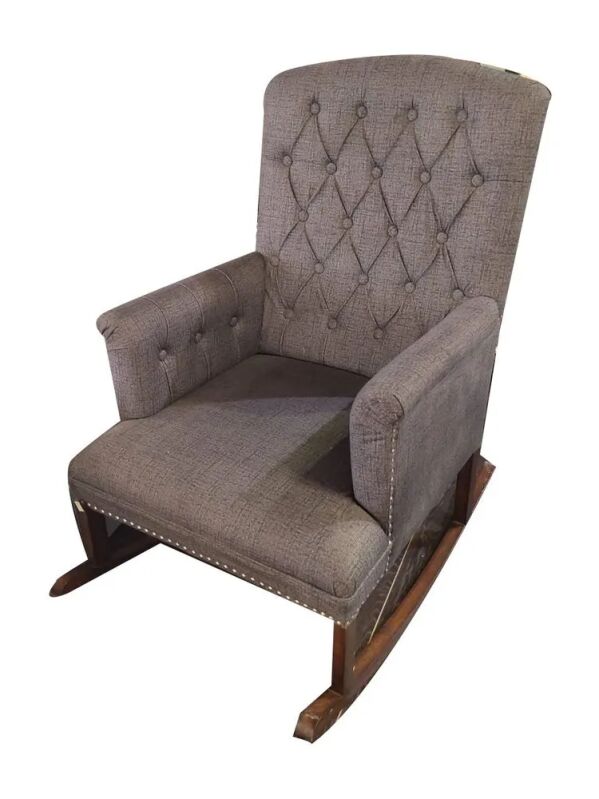 Grey High Back Wooden Sofa Chair