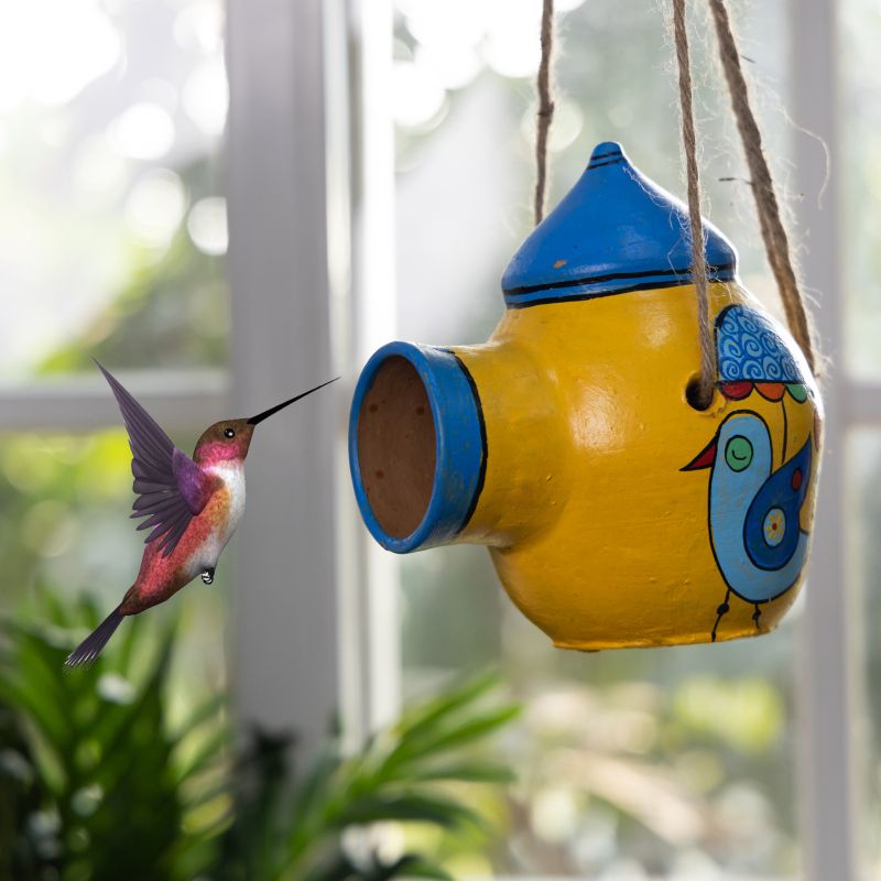 Polished Terracotta Roof Bird-house, For Planting, Decoration, Portable Style : Wall Hanging