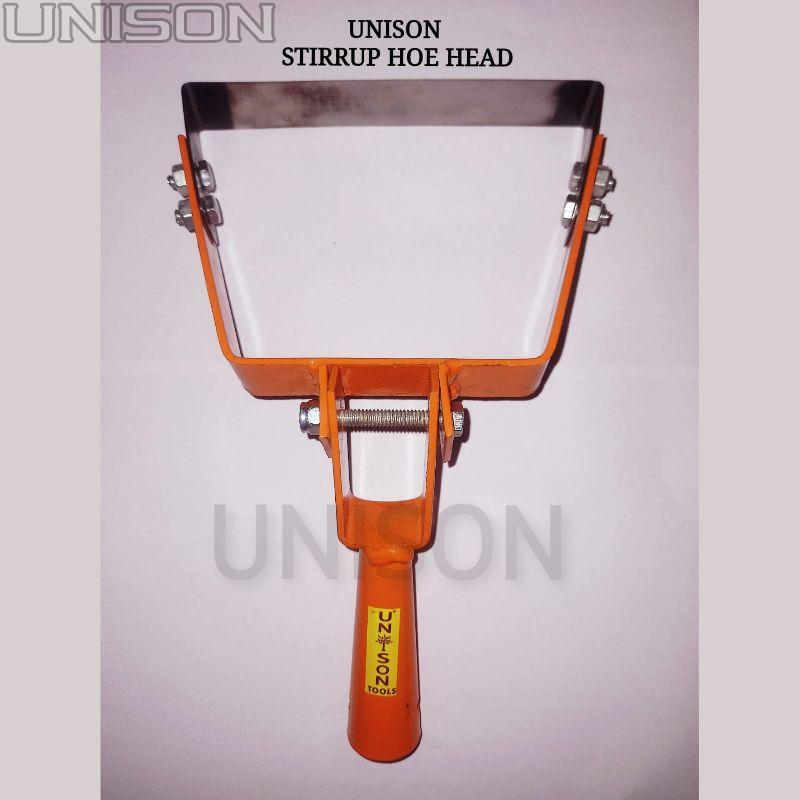 UNISON Square Polished Mild Steel Draw hoe Stirrup Head, for Garden Use, Handle Length : 6inch
