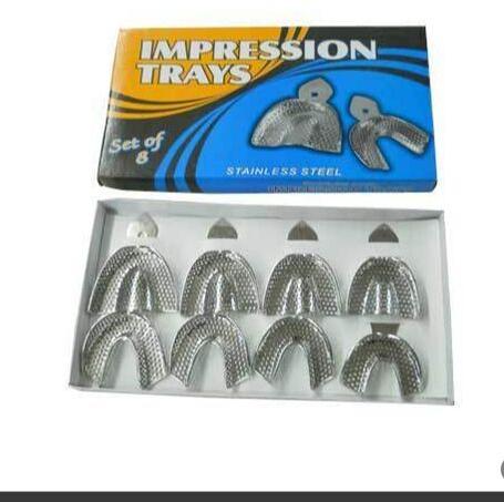Stainless Steel Dental Impression Tray, Color : Silver
