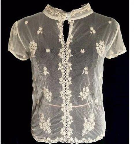 Embroidered Net Printed Top, Size : S, L, XL, XXL