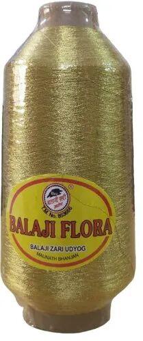 Balaji Polyester Base Embroidery Flora Zari Thread, Packaging Type : Cone