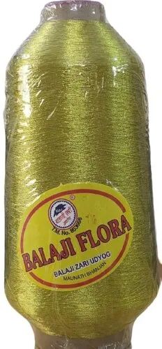 Balaji Polyester Golden Flora Zari Thread, for Embroidery, Packaging Type : Cone