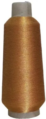 Balaji Polyester Base Golden Neem Zari Thread, for Embroidery, Packaging Type : Cone