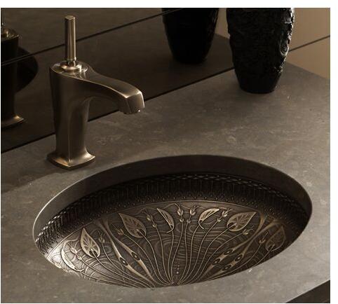 Metal Decorative Bathroom Sink, Color : Brown