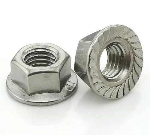 Round Stainless Steel SS Flange Nut, Color : Silver