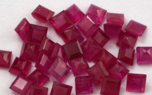 5mm square cut rubies gems, Size : 0-10mm