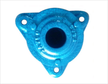Sky Blue Paint Coating Mild Steel Trigular Flanged Bearing Housing, for Industrial Use