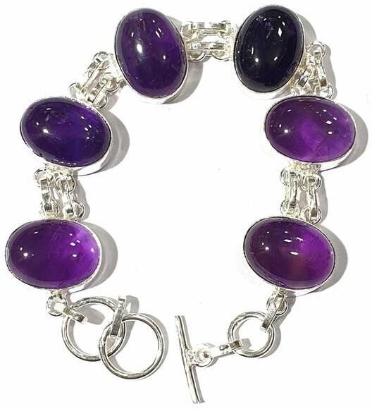 Amethyst Adjustable Bracelet, Color : Purple