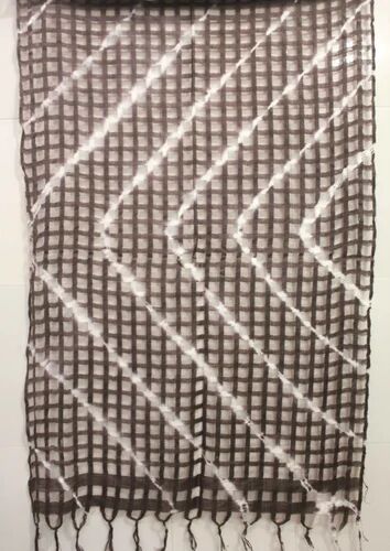 Brown Tye Dye Scarf, Pattern : zigzag