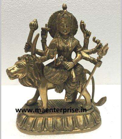 Hindu Goddess Ambe Mataji Brass Statue