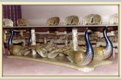Indian Dining Table Set Peacock Theme