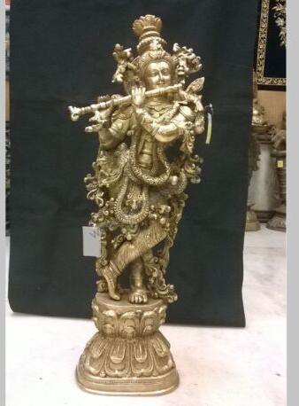 Krishna Statue in Brass Decor