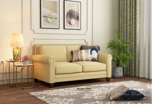 Wooden Street Cotton 2 Seater Fabric Sofa, Shape : Rectangular