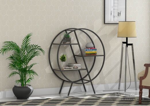 Metal 3 Shelf Round BookShelf