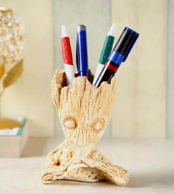 CraftVatika Wood Baby Groot Pen Stand