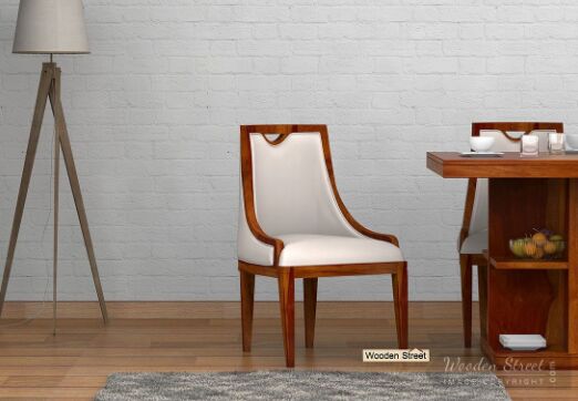 Wooden Street Fabric Dining Chair, Color : Ivory-Nude