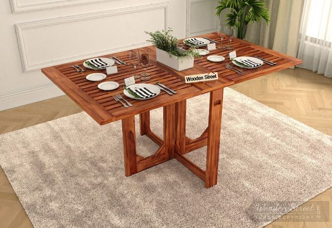 Wooden Street Sheesham Wood Foldable Dining Table