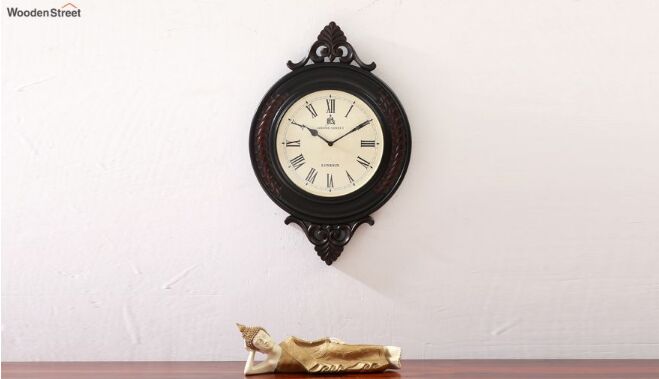 Hand Carved Wooden Wall Clock