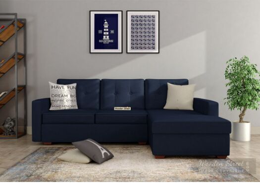 L Shape Right Aligned Sofa, Color : Indigo-Ink