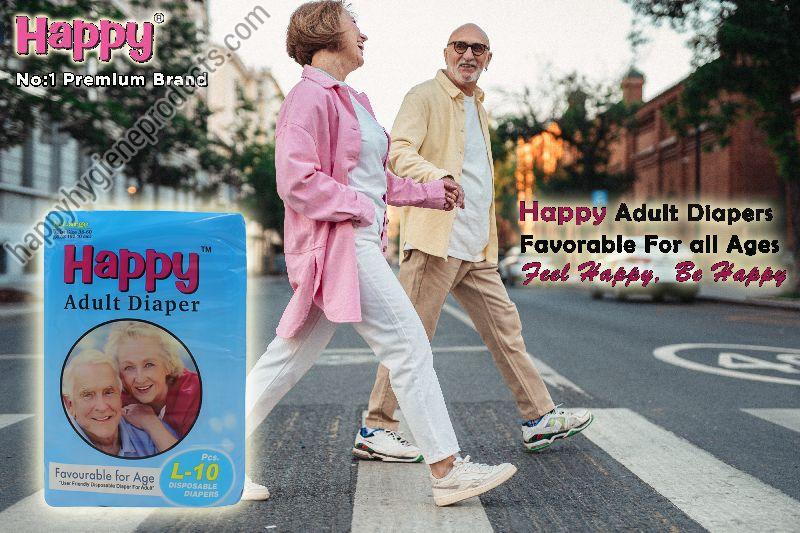 Cotton Happy Disposable Adult Diaper, Age Group : Elderly, Pattern