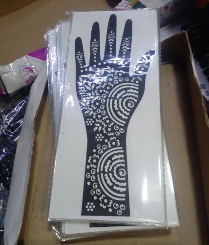 Red Black Henna Reusable Rubber Stencil, Packaging Type : Pp Plastic