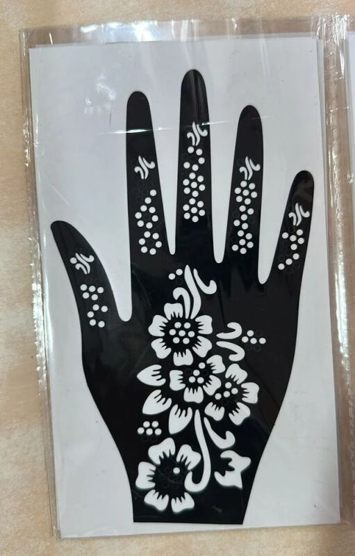 Rubber Black Ladies Henna Stencil, for Parlour, Personal, Packaging Type : Pp Plastic