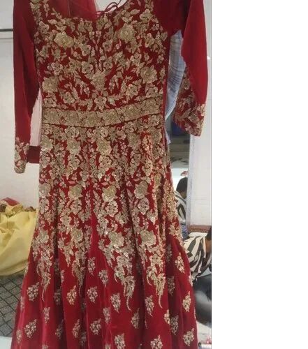 Bridal Red Anarkali Suit, Occasion : Party Wear